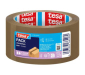 Taśma pakowa UNIVERSAL 66m x 50mm BRĄZOWA cicha 57188 TESA