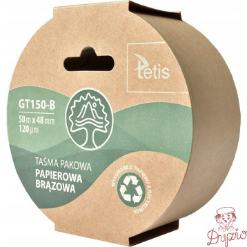 Taśma pakowa papierowa brązowa 48mmx50m GT150-B TETIS