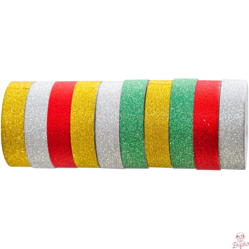 Taśma brokatowa samoprzylepna 12mm x 3m mix 10 kolorów TBS-6854 ALIGA