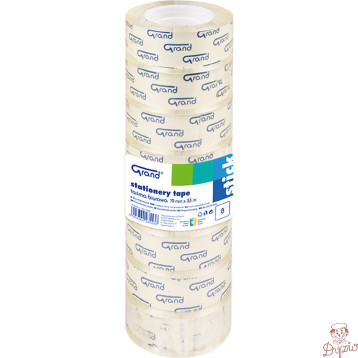 Taśma biurowa GRAND 19x33m opakowanie 8szt 130-1948