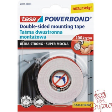 Taśma montażowa dwustronna 19mm x 1.5m Powerbond 55791-00003-01 TESA