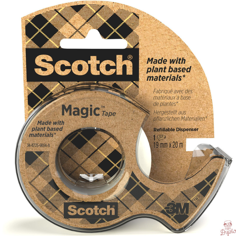 Taśma biurowa EKO SCOTCH MAGIC 19mmx20m Greener Choice na podajniku 3M-70005280956