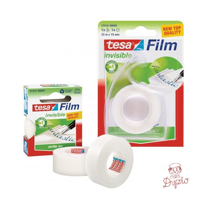 Taśma biurowa TESAfilm INVISIBLE 19x33m+Dyspenser Easy Cut 57414-00005