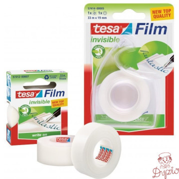 Taśma biurowa TESAfilm INVISIBLE 19x33m+Dyspenser Easy Cut 57414-00005