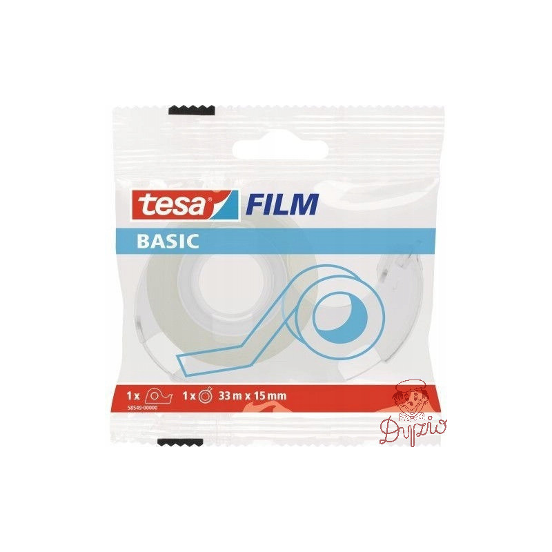 Taśma biurowa TESA Basic 15x33m z dyspenserem w etui 1szt. 58549