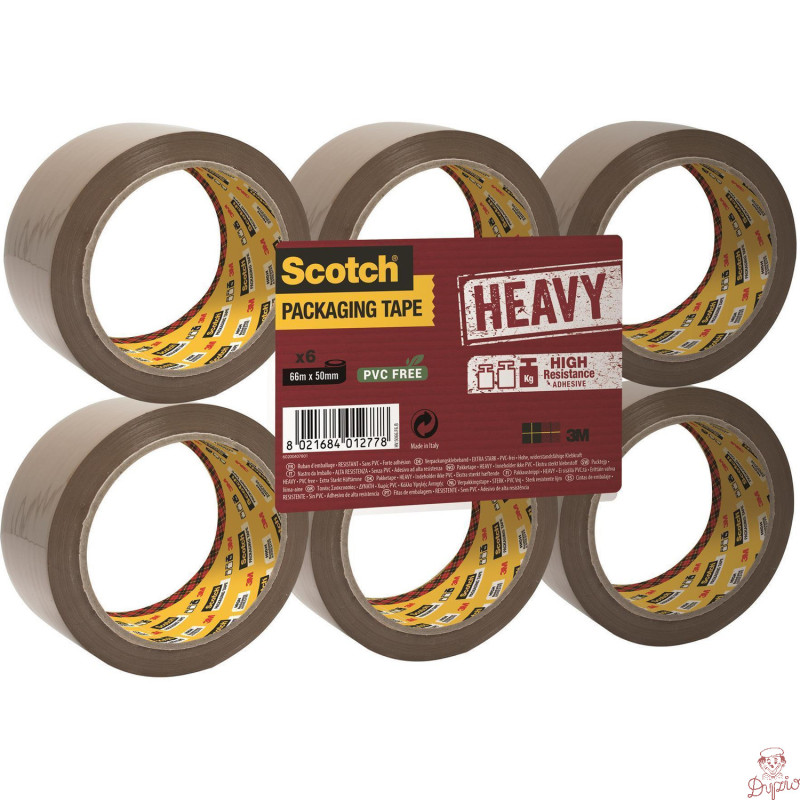 Taśma pakowa 3M 50x66 brązowa bardzo mocna SCOTCH HEAVY UU00526284