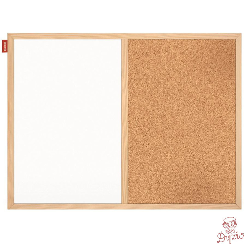 Tablica DUO korkowo-such-magn.60x40 rama drewniana MTD060040 MEMOBE