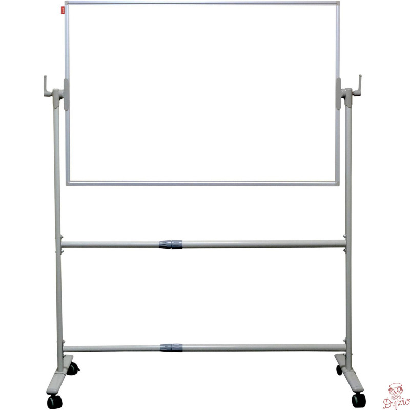 Tablica obrotowo-jezdna TELESCOPIC 180x120xh192cm dwustronnie suchościeralna-magnetyczna biała rama aluminiowa MTO18120 MEMOBE