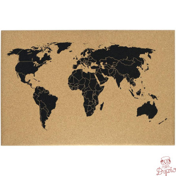 Tablica korkowa MAPA ŚWIATA 60x40cm TC64BR1 MEMOBOARDS