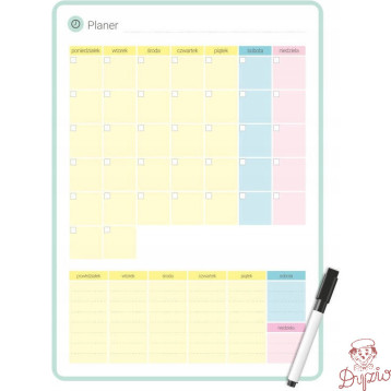 Planer magnetyczny na lodówkę 25x35cm miesięczny + marker PMP-01-01 BIURFOL