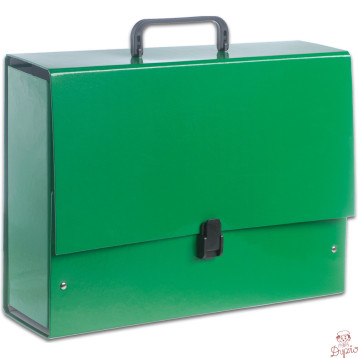 Teczka z rączką B4 Jumbo 10cm zielona lakierowana TT6857