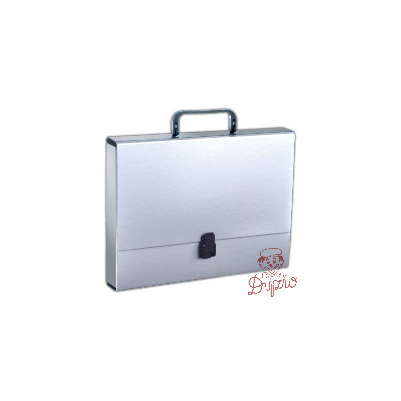 Teczka z rączką A4 5cm srebrna TT6748
