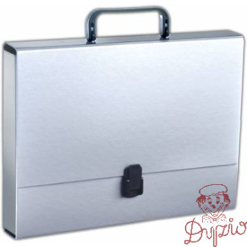 Teczka z rączką A4 5cm srebrna TT6748