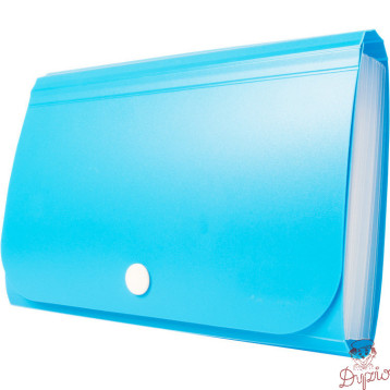 Teczka harmonijkowa PP na zatrzask niebieska 178x118x31mm BT613-N TETIS