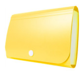 Teczka harmonijkowa PP na zatrzask żółta 178x118x31mm BT613-Y TETIS