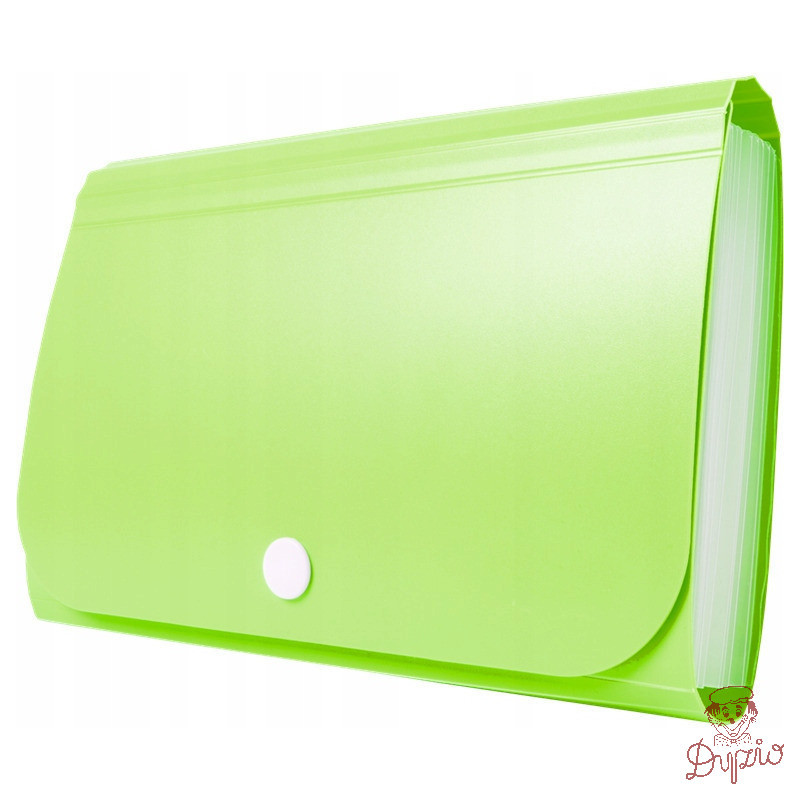 Teczka harmonijkowa PP na zatrzask zielona 178x118x31mm BT613-Z TETIS