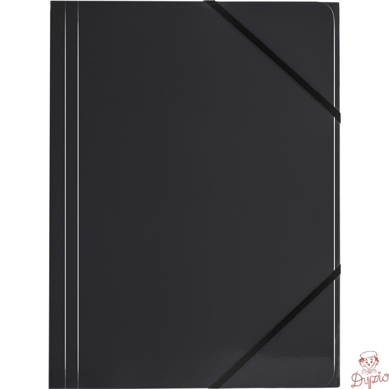 Teczka A4 z gumką na rogach czarna 350g. BT600-V TETIS