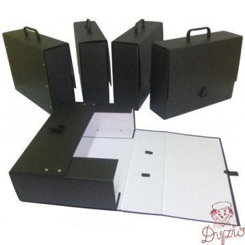 Teczka z rączką MAXI 2 czarna 10cm DELFIN