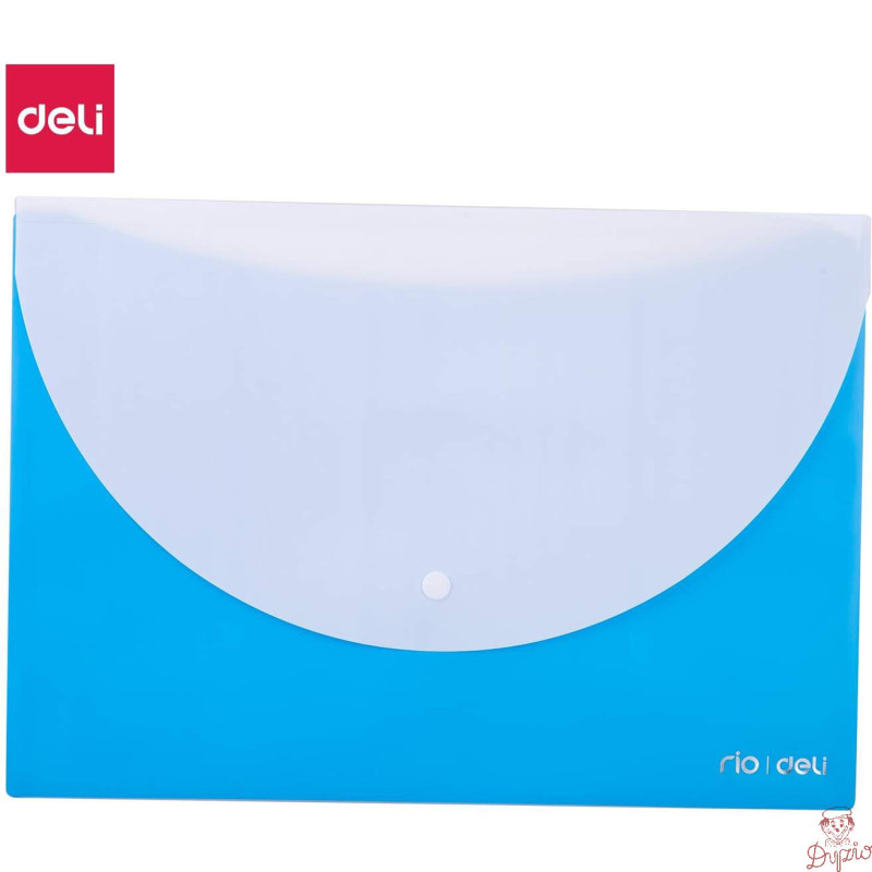 Teczka kopertowa na zatrzask A4 RIO niebieska E38977 BLUE DELI