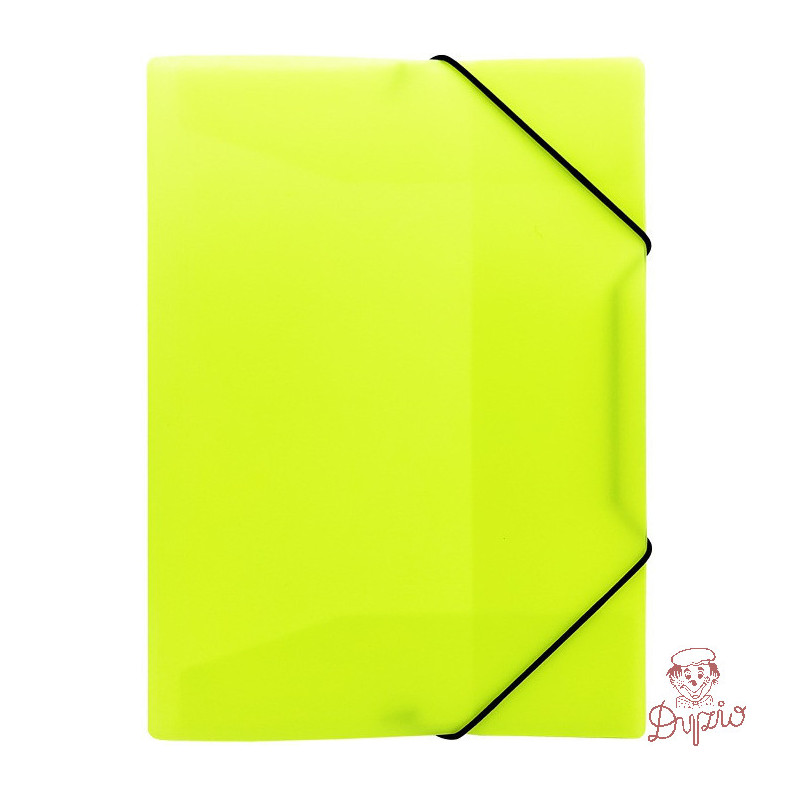 Teczka z gumką na dokumenty A4 PP neonowy żółty TG-NEON-A4-02 BIURFOL