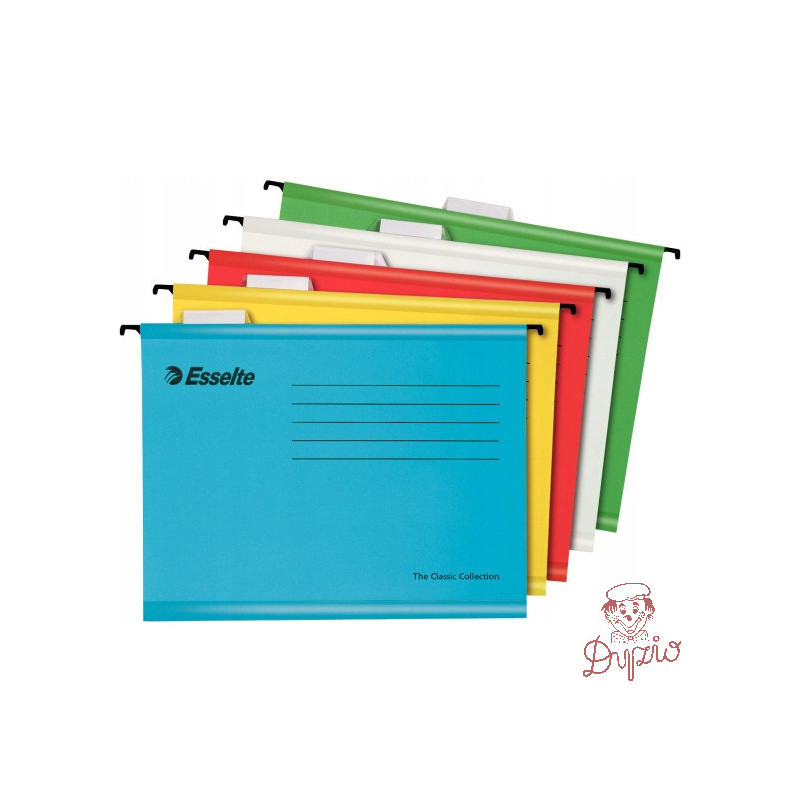 Teczki zawieszane A4 PENDAFLEX STANDARD mix 10szt ESSELTE 93042