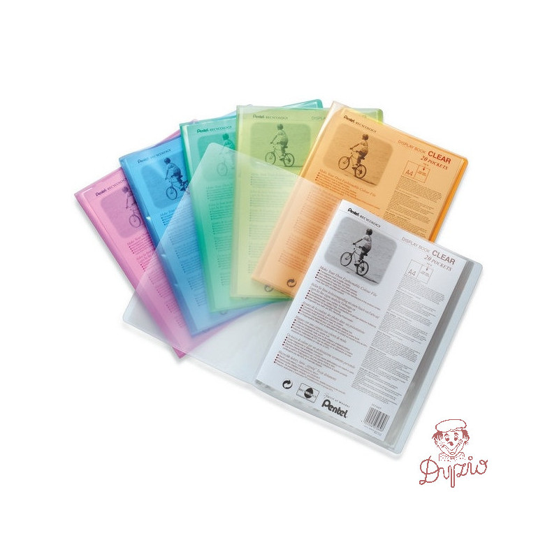 Album ofertowy A4 20kieszeni seledynowy DCF242K CLEAR PENTEL RECYCOLOGY