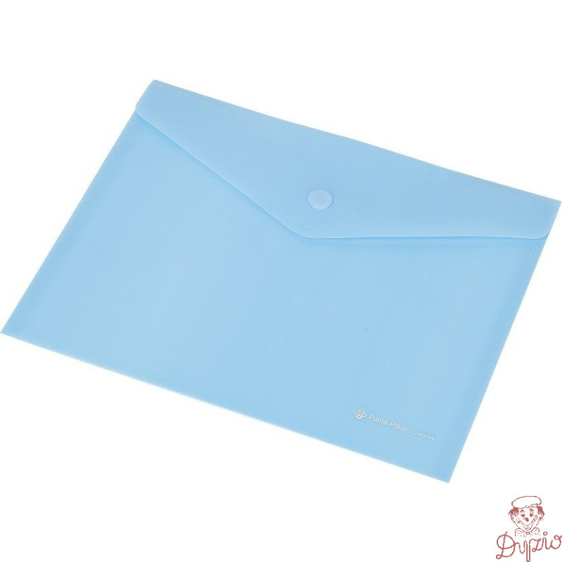 Teczka kopertowa DL FOKUS przezroczysta niebieska 0410-0037-03 Panta Plast