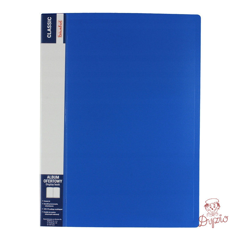 Album ofertowy na dokumenty 10 kieszeni CLASSIC niebieski AOF-01-03 BIURFOL
