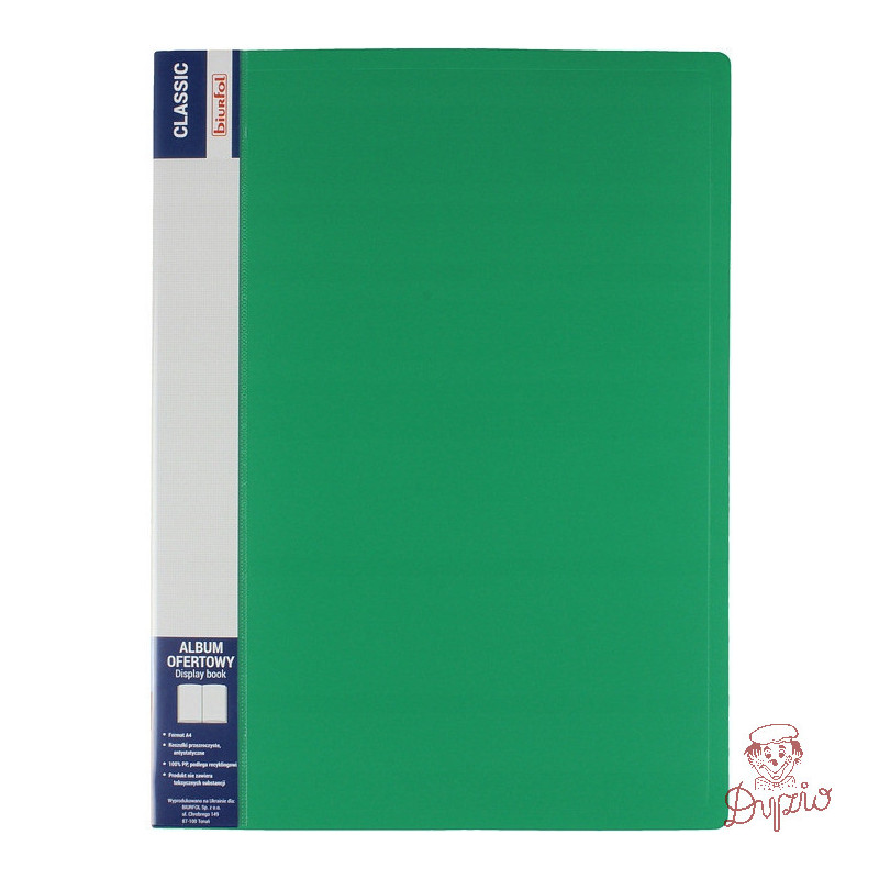 Album ofertowy na dokumenty 10 kieszeni CLASSIC zielony AOF-01-02 BIURFOL