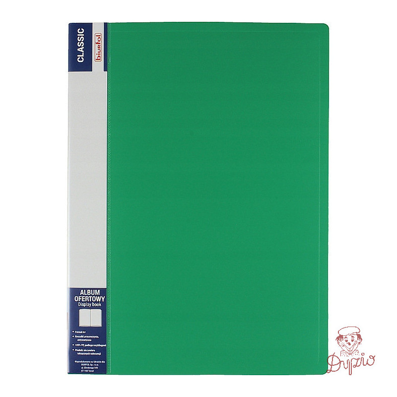 Album ofertowy na dokumenty 40 kieszeni CLASSIC zielony AOF-04-02 BIURFOL