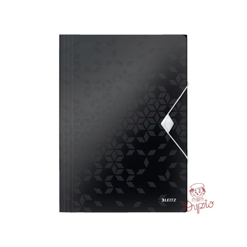 Teczka z gumką PP Leitz WOW, 15 mm, czarna 45990095