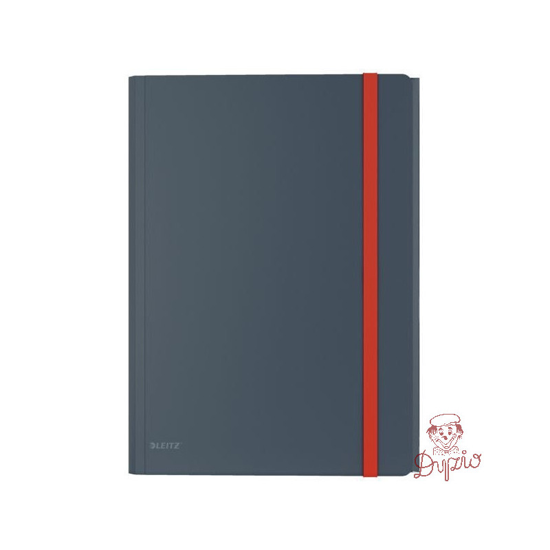 Teczka z gumką i kieszonką, PP, szara 46190089