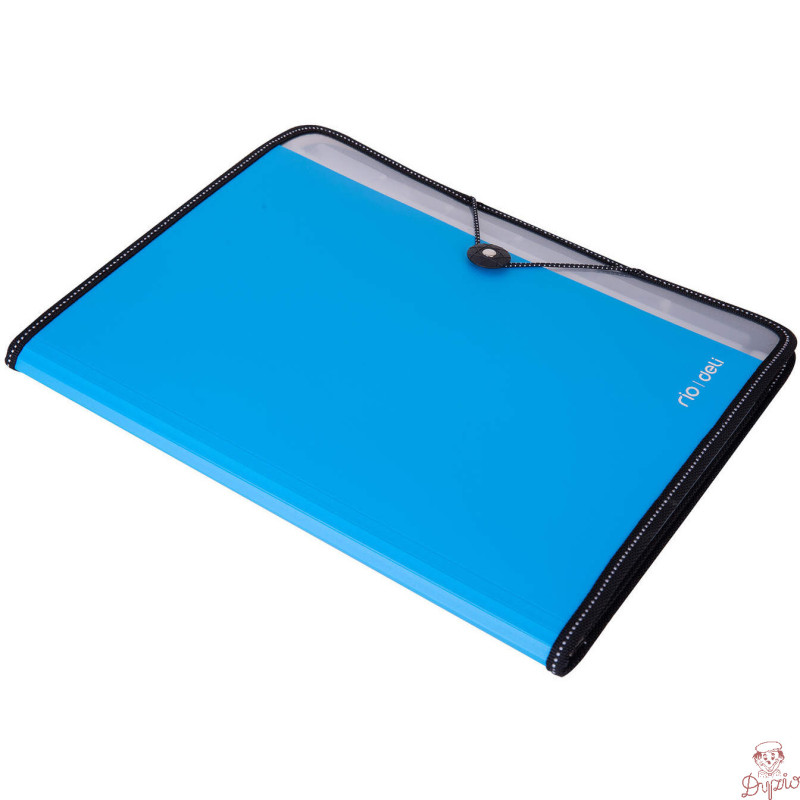 Teczka z gumką A4 7-przegródek RIO niebieska 38965 BLUE DELI