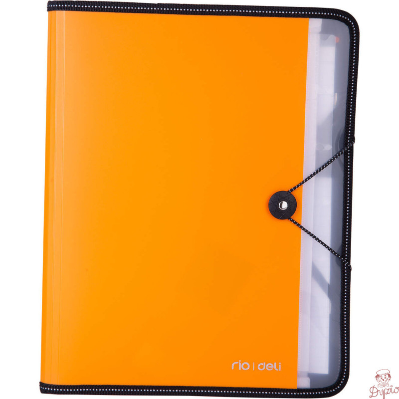Teczka z gumką A4 7-przegródek RIO pomarańczowa 38965 ORANGE DELI