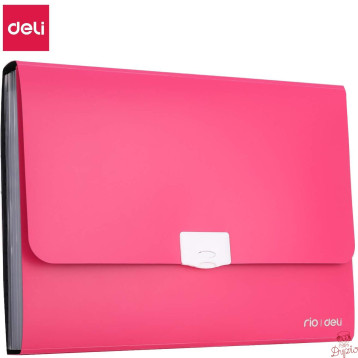Teczka z rączką 7-przegródek RIO różowa 38125 PINK DELI