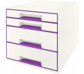Pojemnik z 4 szufladami LEITZ WOW fioletowy 52132062