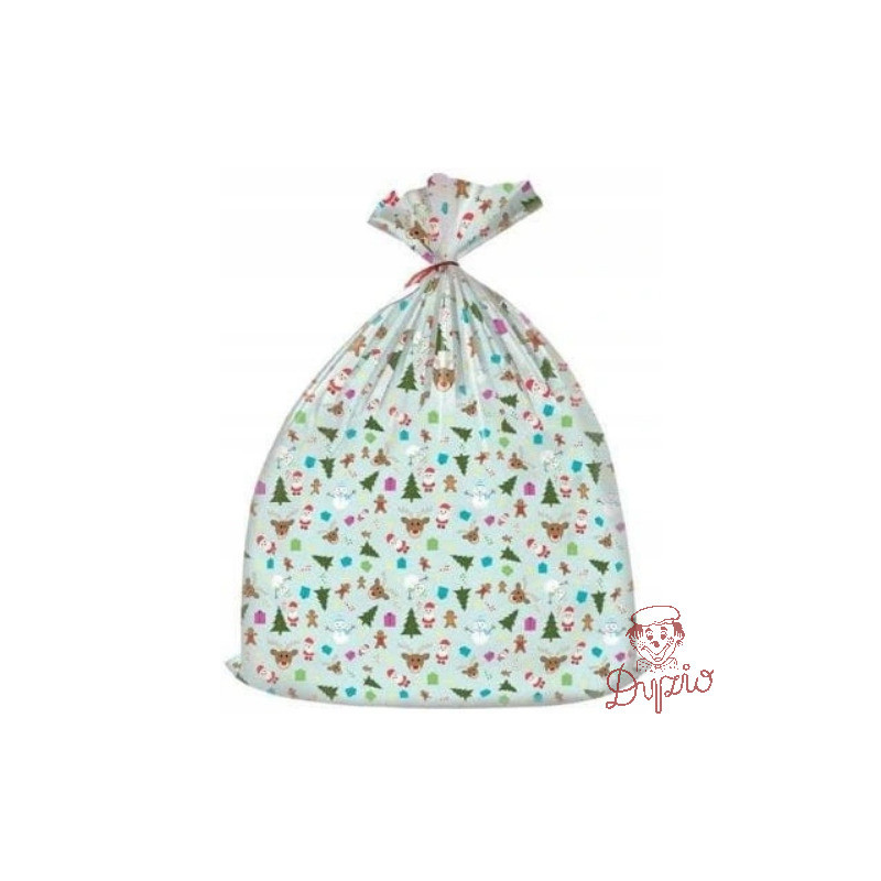 Worek upominkowy CHRISTMAS plastik XXL mix wzorów 92x110 PaKaDo