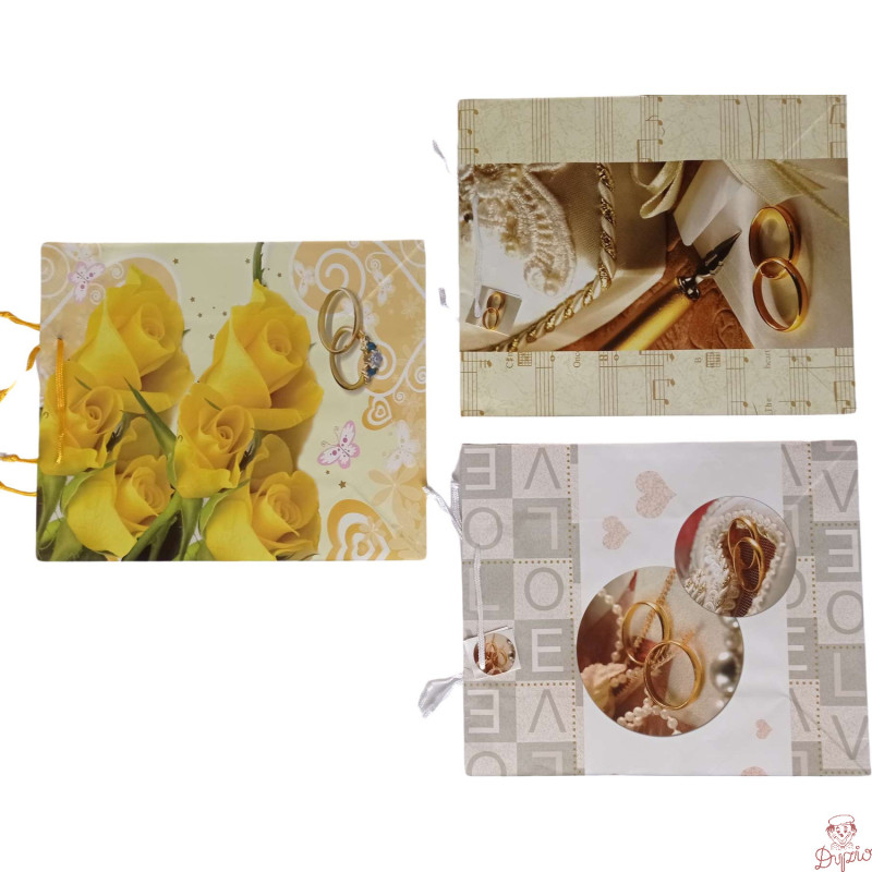Torebka prezentowa 41x49x19cm laminowana Jumbo ŚLUBNA ROZETTE