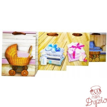 Torebka prezentowa 26x32x10cm A4 lux BABY ROZETTE