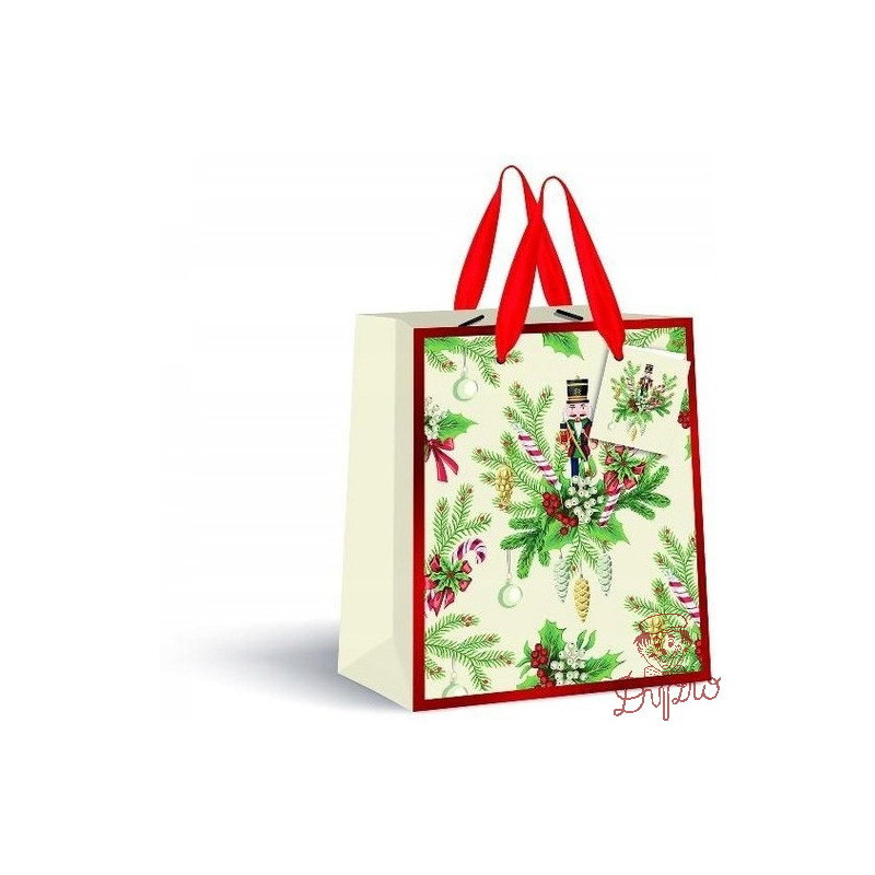 Torebka prezentowa średnia Cream Boże Narodzenie 190g 26,5x33x13cm INTERDRUK