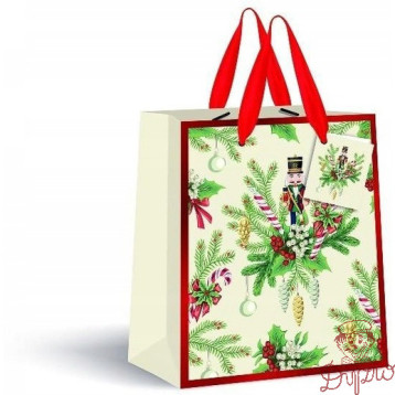 Torebka prezentowa średnia Cream Boże Narodzenie 190g 26,5x33x13cm INTERDRUK