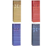 Torebka prezentowa 12x35x9cm na butelkę TBG-24009-BB ROZETTE
