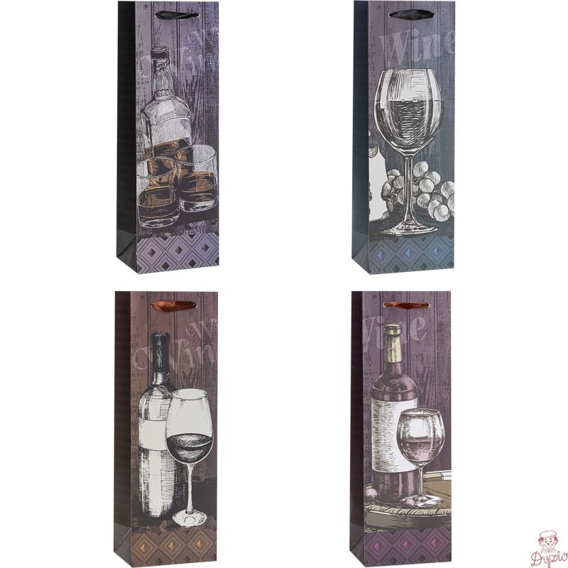 Torebka prezentowa 12x36x9cm Lux TBF-24015-BB ROZETTE
