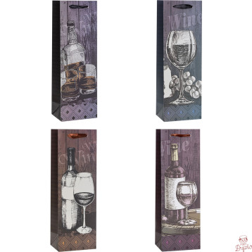 Torebka prezentowa 12x36x9cm Lux TBF-24015-BB ROZETTE