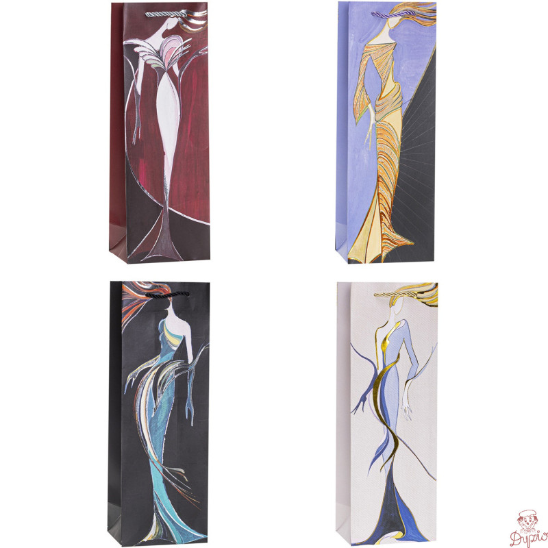 Torebka prezentowa 12x36x9cm TBG-24003-HS-BB ROZETTE