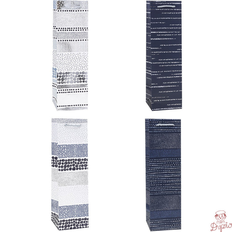 Torebka prezentowa 11x38x11cm na butelkę TBG-24172-HS-BB ROZETTE