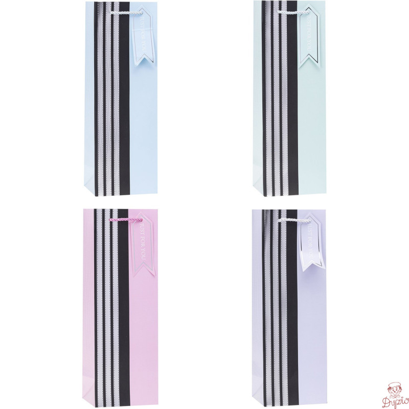 Torebka prezentowa 12x35x9cm na butelkę TBG-24213-BB-HS ROZETTE
