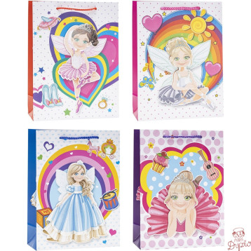 Torebka prezentowa 26x32x10cm dla dzieci KSIĘŻNICZKI TD-23121-3D-A4 ROZETTE