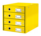 Pojemnik z 4 szufladami Leitz C&S, żółty 60490016