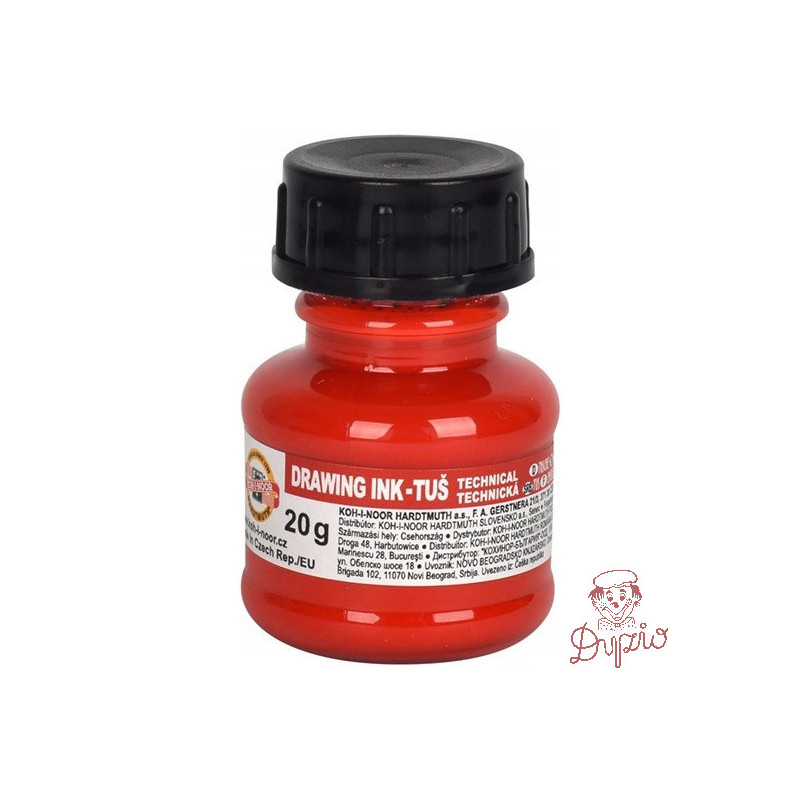 Tusz kreślarski 20g czerwony 141700402 KOH-I-NOOR